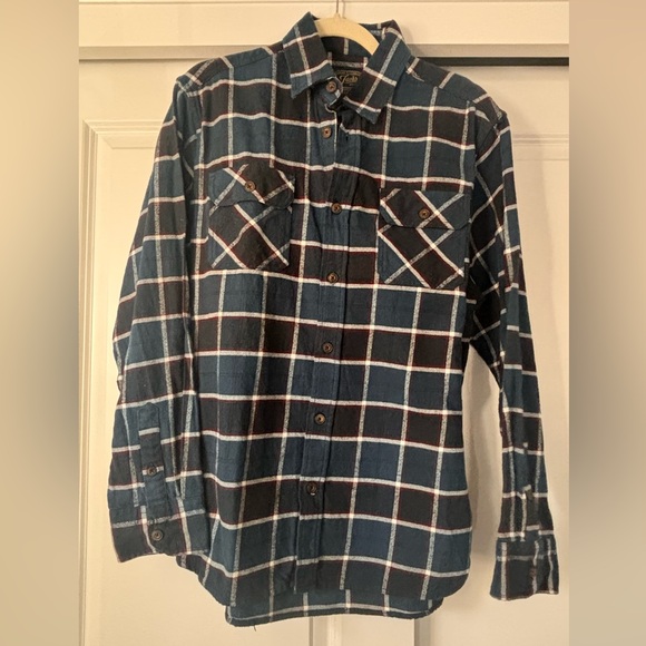 Jachs Navy and White Flannel Button Down Shirt - Picture 1 of 3